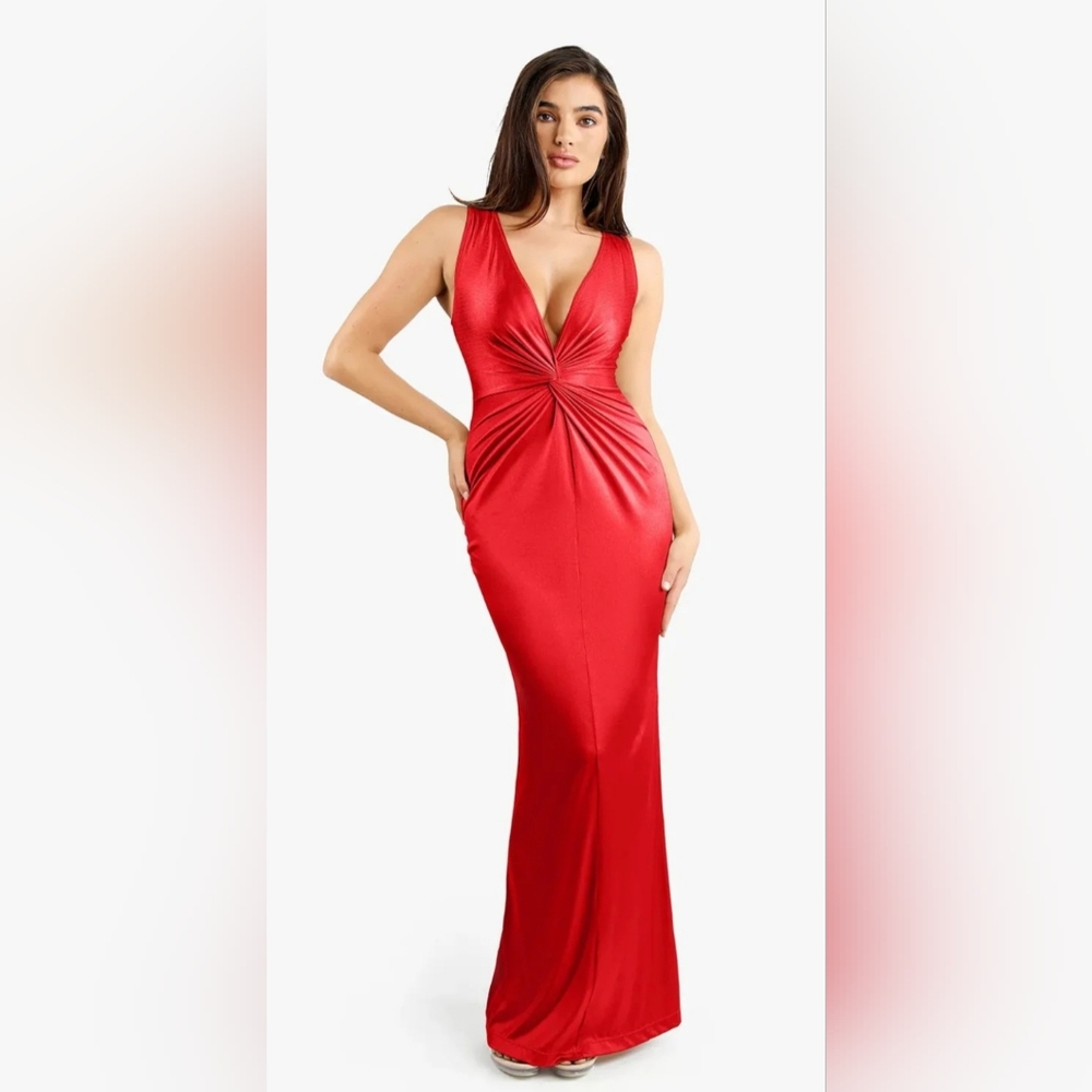 Popilush Shapewear Elegant Red Sleeveless Dress